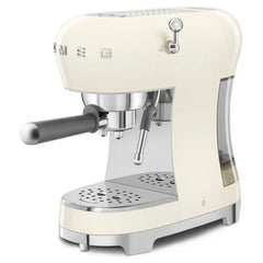 Manual Espresso Coffee Machine - Retro-Style Cream