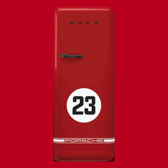 Porsche x SMEG Retro-Style Refrigerator (9.5 cu ft, Right Hinge) - Salzburg Limited Edition, Red