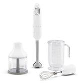 Retro-Style Hand Blender with Accessory Set - White