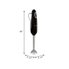 Retro-Style Hand Blender with Accessory Set - Black