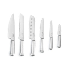 Retro-Style 6-Piece Knife Block Set - White