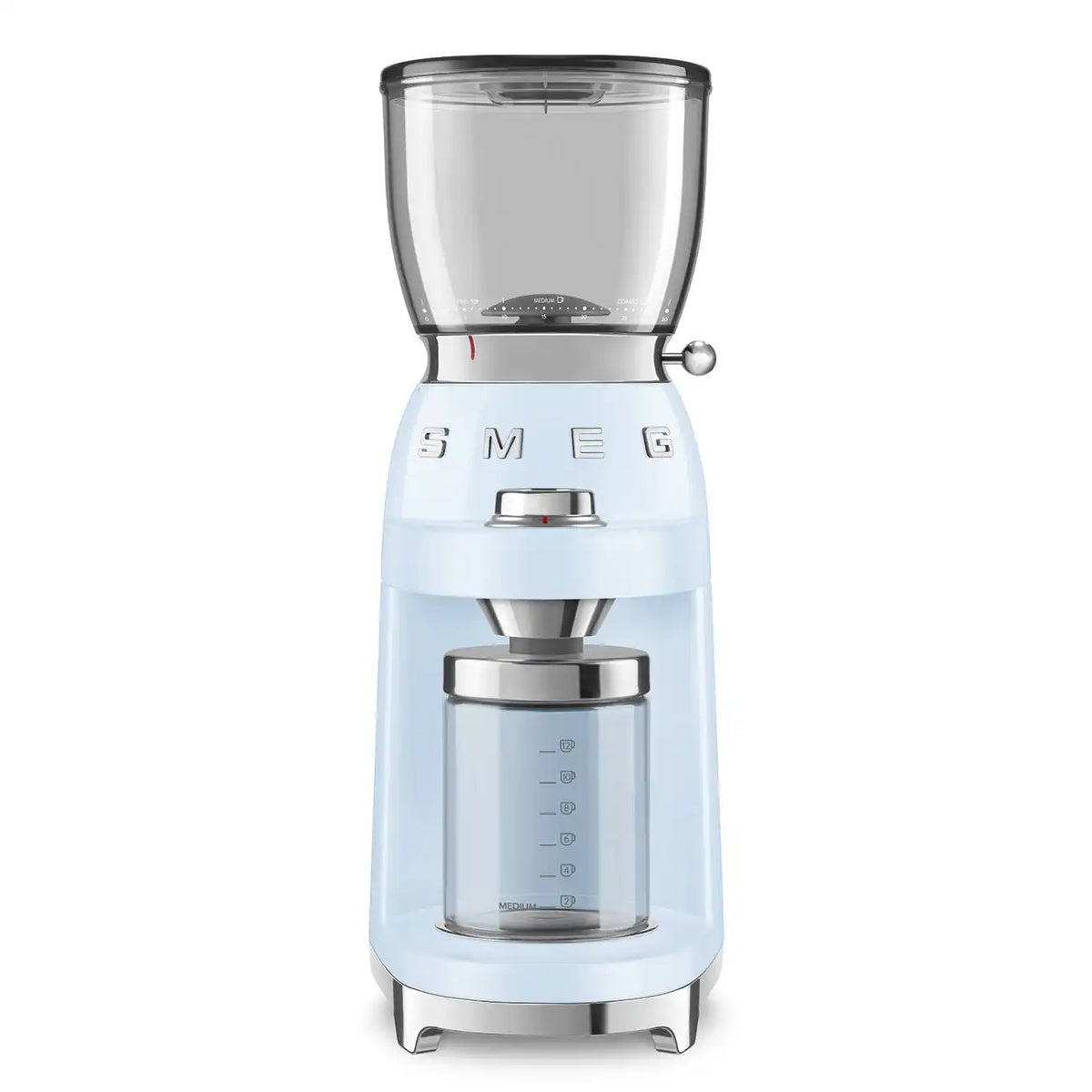 Conical Burr Coffee Grinder - Retro-Style Pastel Blue