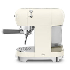 Manual Espresso Coffee Machine - Retro-Style Cream