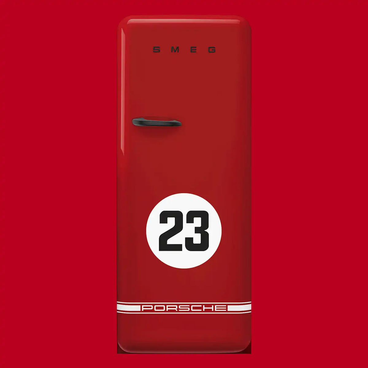 Porsche x SMEG Retro-Style Refrigerator (9.5 cu ft, Right Hinge) - Salzburg Limited Edition, Red