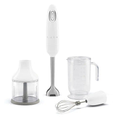 Retro-Style Hand Blender with Accessory Set - White