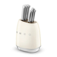Knife Block Set - Retro-Style Cream